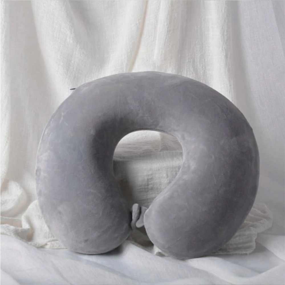 Grey Velvet Neck Pillow